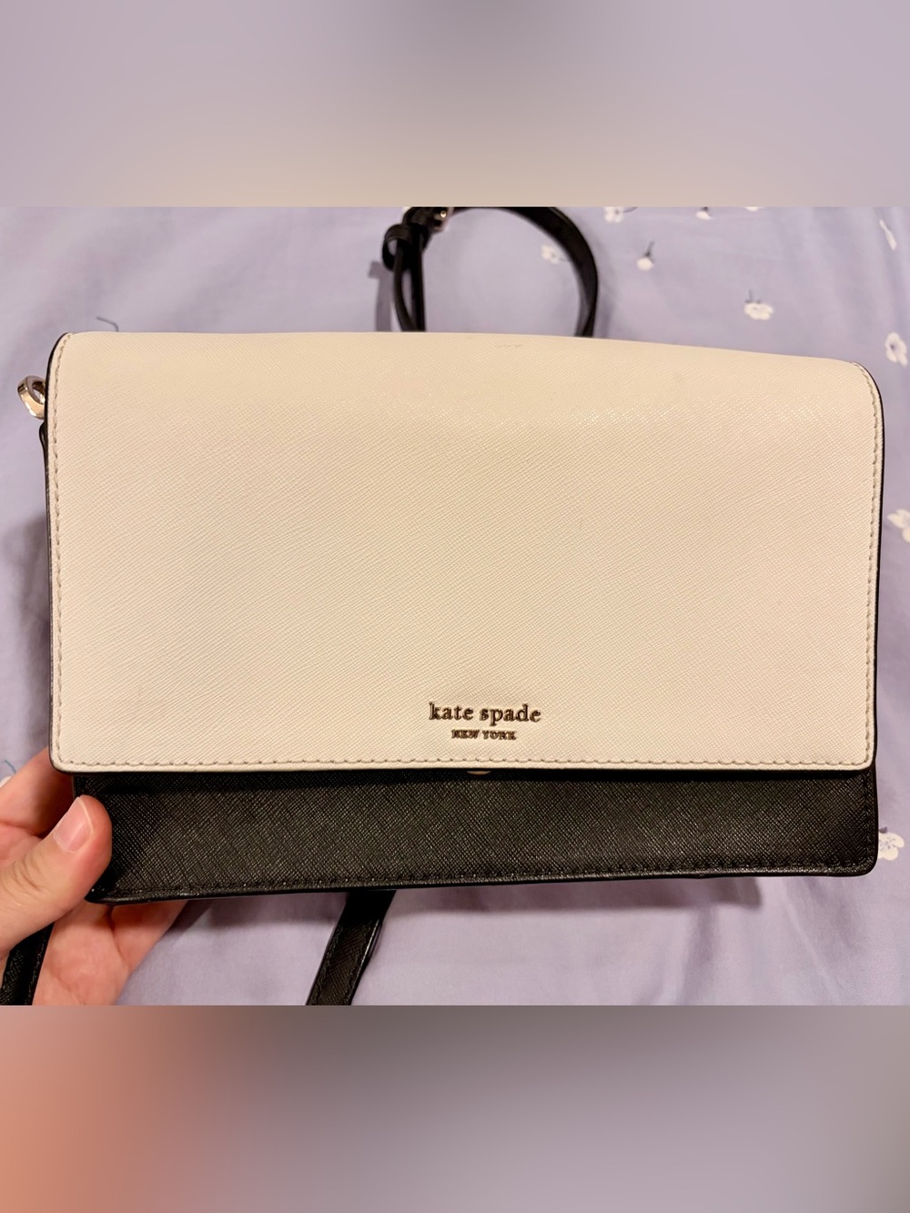 kate spade White and Black Chain Crossbody Shoulder Bag